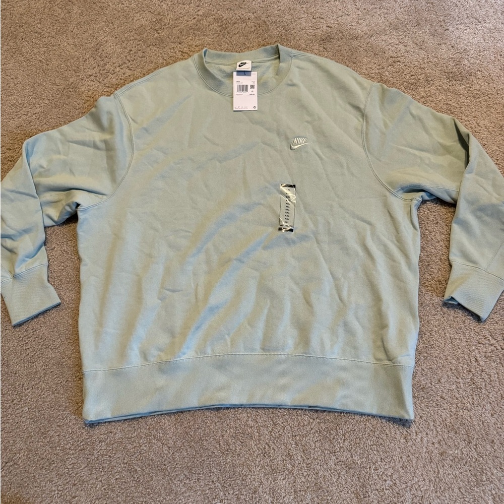 Nike Sportswear Club Fleece Heavyweight Crew Neck Seafoam Men 2XL DA0021-017 NEW